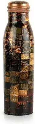 Copper Water Bottle Drinkware 1000 ml Blocks Pattern