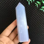 132g Blue Chalcedony Stone Point Tower Quartz Crystal Specimen Collection