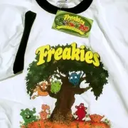 FreakiesTree Retro Style White with Black Ringer Tee Shirts! SMALL To 2XX.