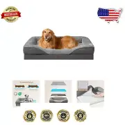 XL Memory Foam Dog Bed with Waterproof Liner - Supportive & Washable 42x30