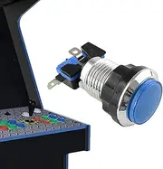 Arcade Game Console Button - Arcade Machine Small Push Button with Light,Built-in Bulb Game Supplies for Internet Cafe, Bedroom, Living Room