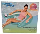 Pool Lounge Float with Drink Holders Summer Wave Chill Out Floating Drink Holder