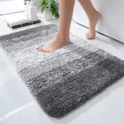40x60cm Bath Mat Soft and Absorbent Microfiber Bath Rugs Non-Slip Plush Shaggy Bath Carpet,Grey