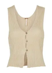 Free People Seascape Stretch-knit Vest - Sand - S S