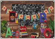 Luminora School Background BC Vintage Wooden Wall Back to School Photography Background Kids Classroom Nursery Party Decoration Photo Banner Props