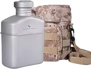 Boundless Voyage Titanium Military Canteen Outdoor Camping Hiking Water Bottle Mess Kit