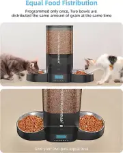 5 L Automatic Cat Feeder with Stainless Steel Bowl and Desiccant Bag for Cats