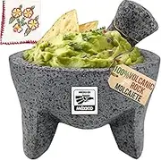 Original Molcajete Mexicano Volcanic Rock - Handmade Authentic Lava Rock Mortar and Pestle From Mexico - Guacamole Maker Bowl