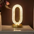 Modern Luxury Oval USB Rechargeable Crystal Table Lamp Living and bed side lamps