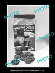 OLD LARGE HISTORIC PHOTO HOPALONG CASSIDY TV COWBOY COOKIES PROMO PHOTO