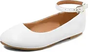 [K KomForme] Girl's Ballerina Flat Ankle Strap Dress Ballet Flat Shoes（Toddler/Little Kid/Big Kid）