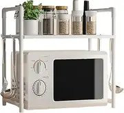 Over Microwave Shelf, Bakers Racks for Kitchens, Counter Top Organizer Microwave Stand with Hooks