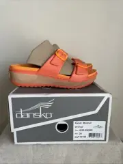Dansko Women's Kandi Slip-On Adjustable Sandal 39 Orange U.S. 8.5