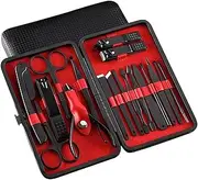 18 PCS Professional Nail Cutter Pedicure Scissors Set Stainless Steel Eagle Hook Portable Manicure Nail Clipper Tool Set