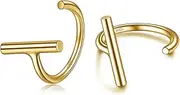 [CHIC & ARTSY] Half Hoops Earrings 925 Sterling Silver Small Huggie Hoop Earrings Cartilage Piercing Tiny Hoop Stud Earrings for Women