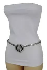 Women Silver Metal Chain Belt Hip High Waist Egyptian Pharaoh King Buckle XL XXL