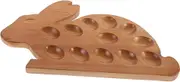 Zerodeko Daily Use Egg Tray Wooden Egg Storage Rack Bunny Design Decorative Functional