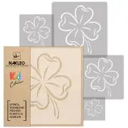5x reusable PLASTIC Stencils // 13.4" to 3.5" // Nursery KIDS Template // CLOVER