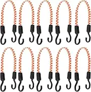 10Pcs Bungee Cords for Tarps Bed Bike Rack Adjustable Length Flat Bungee Straps Versatile Reusable Elastic Bungee Ropes with Hooks