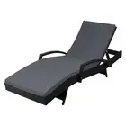 Gardeon Outdoor Sun Lounge - Black fabric,polyester Loungers