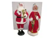 BYERS CHOICE CAROLERS MR & MRS RED VELVET CLAUSE, 2019, NEW, # 60H