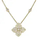 Piranesi 18K Yellow Gold Fiore Diamond Small Flower Pendant Necklace, 16-18