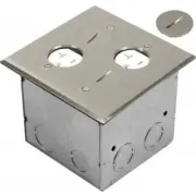 Orbit FLB-R2G-DD-SS FLR BOX RND PLUG TYPE,(SQR. PLT)W/ 2-RECEPT.(T.R.), S. STEEL