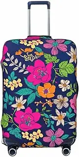 [CADREWY] Flowers Print Travel Suitcase Cover Luggage Protector with Elastic Anti Scratch for Carry On, Black, X-Large
