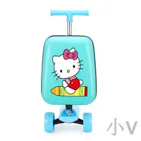 在飛比找樂天市場購物網優惠-小V 兒童行李箱女卡通滑板車拉桿箱萬向輪旅行箱男可騎可愛拖箱