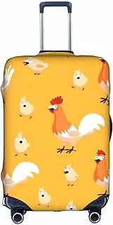 [pvinnk] Chicken Chick Print Protective Luggage Cover Elastic Washable Suitcase Travel Gear Protector, White, Small