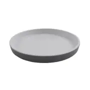 G.E.T. RP-7-WS/GRM Roca Glazed White/Gray Melamine 7" dia. Dinner Plate - 2 Doz