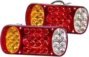 2pcs 12V 24V Truck LED Tail Light Rear Stop Brake Reverse Light Signal Lamp Indicator Trailer Lorry Caravan Van UTE
