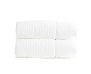 2PK Renee Taylor 650GSM Cambridge 80x160cm Bath Sheet Textured Cotton Towel Snow