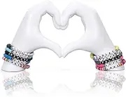 DOVDOV White Hand Heart Decoration, Heart Hand Statue, Love Finger Sculpture Wedding Decoration for Bookshelf Coffee Table Office Bedroom TV Cabinet Bookshelf Small Ornaments Home Decor.