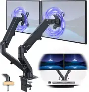 Dual Monitor Stand Adjustable Computer Monitor Dual Arm Gas VESA Monitor Black