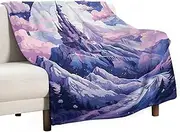 70 * 80 Inch Large Adult Soft Double Blankets Clouds Over The Castle Printed Fluffy Warm Bed Blanket Comfy Flannel Blanket Warm Plush Throw Blankets for Couch Sofa Bed