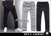 在飛比找Yahoo!奇摩拍賣優惠-【Men Star】免運費 韓版素色休閒棉褲 運動褲 棉褲 