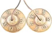 Silver Sky Imports Om Mani Padme Hum Tibetan Gong Tingsha Cymbals - Medium