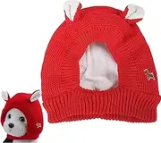 Quiet Ears Hat for Dogs, Dog Ear Muffs, Dogs Calming Hoodie Ear Muffs, Dog Winter Hat for Noise Protection, Windproof, Adjustable, Hoodiemachine Washable (Red)