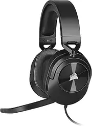 CORSAIR HS55 Stereo Gaming Headset (Leatherette Memory Foam Ear Pads, Omni-Directional Microphone, Multi-Platform Compatibility with Included Y-Cable Adapter) Carbon, Black (CA-9011260-AP)