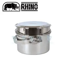 在飛比找momo購物網優惠-【RHINO 犀牛】1-2人不鏽鋼輕便套鍋(餐具組/露營/登