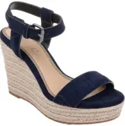 Splendid women leather shoes wedges heels LL1625 Shayla navy sz 9.5 $138