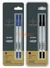 Parker Quink Rollerball Pen Roller Ball Refill Fine Point 2 Blue + 2 Black Combo