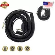 Premium Vintage Curly Guitar Cable 9m - Tangle-Free with Auxiliary Connection