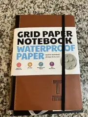 Grid Paper Notebook/Journal -Leather NotebookA5 Size (5.8 x 8.3") 180 Pages