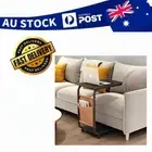 C Shaped End Table Coffee Table with Wheels Side Table Sofa and Bed Snack Side
