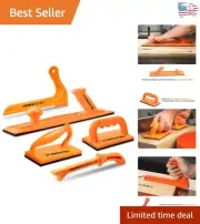 Orange Push Block and Stick Set for Table Saws and Router Tables - 5-Piece Pack