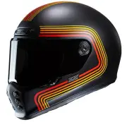 V10 Foni Black Red Full Face Helmet