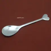 Pure 999 Fine Silver Spoon Healthy Dinnerware Polish Heart Soup Spoon 5.12inchL