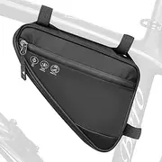 WOTOW Bike Triangle Frame Bag, Cycling Waterproof Front Handlebar Bag Strap-On Saddle Pouch Storage Tube Bag with Reflective Stripe for Phone Cash, Repair Tool, Mini Pump Outdoor Sports Riding